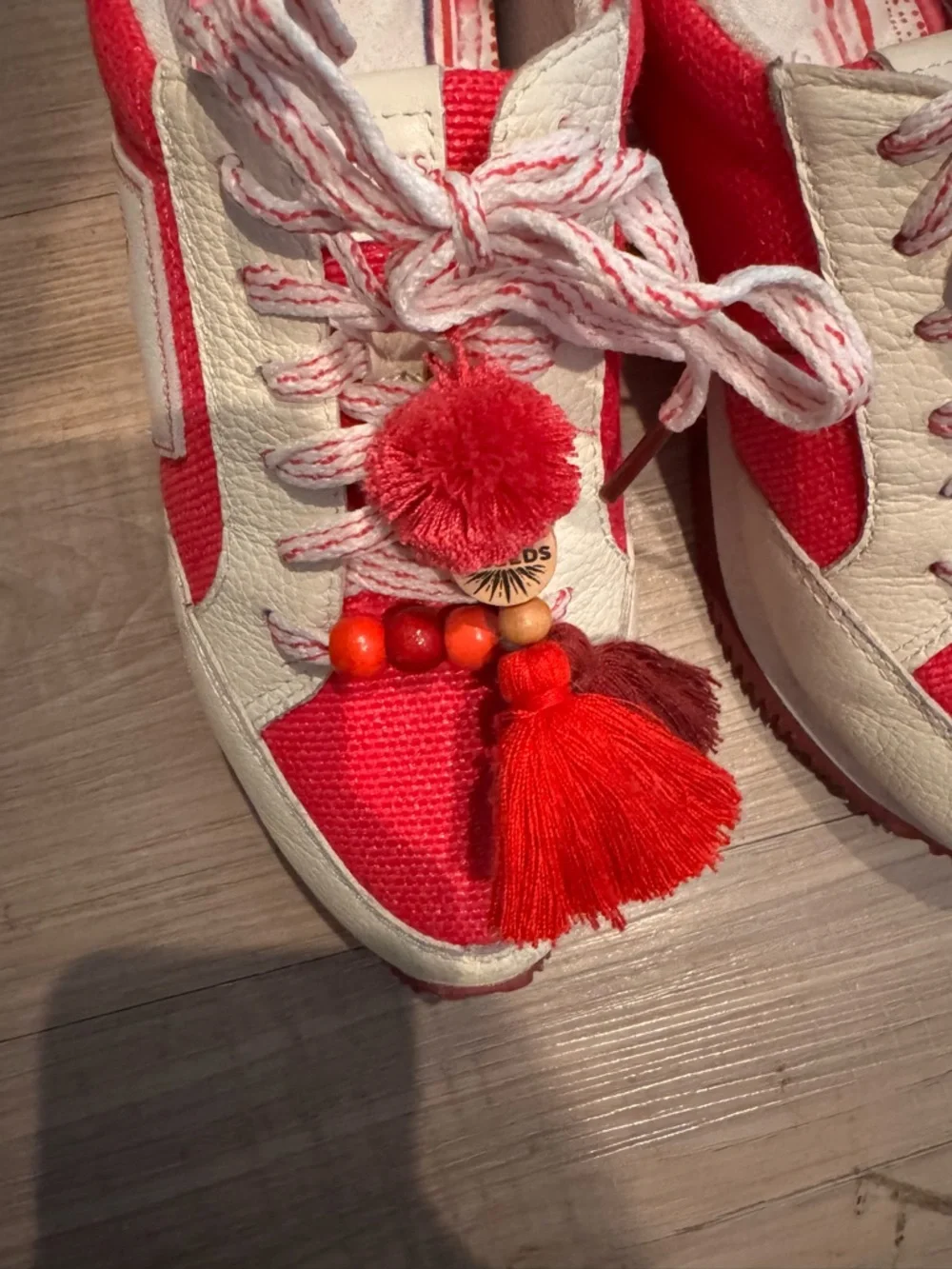 Birdies x21 Seeds limited edition Women's Pink & White Tassel Sneakers